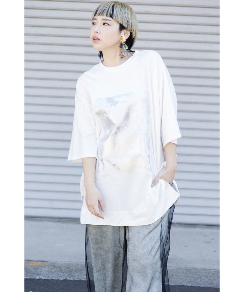  「箔プリントTシャツ」|Tシャツ・カットソー|