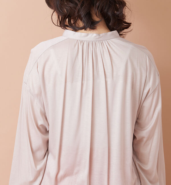 qualite「キーネックバックギャザーカットソー」|シャツ・ブラウス|
