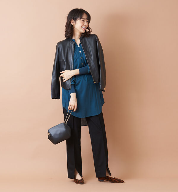 qualite「キーネックバックギャザーカットソー」|シャツ・ブラウス|