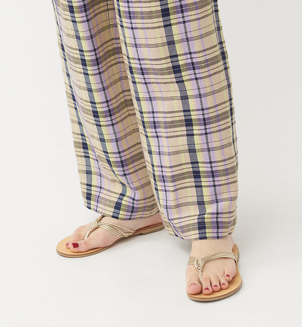 qualite「《セットアップ対応》レーヨンリネンチェックパンツ」|その他|
