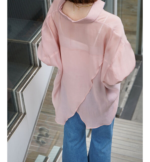 qualite「【大人シアーシャツ】バックスリットシアーシャツ」|シャツ・ブラウス|