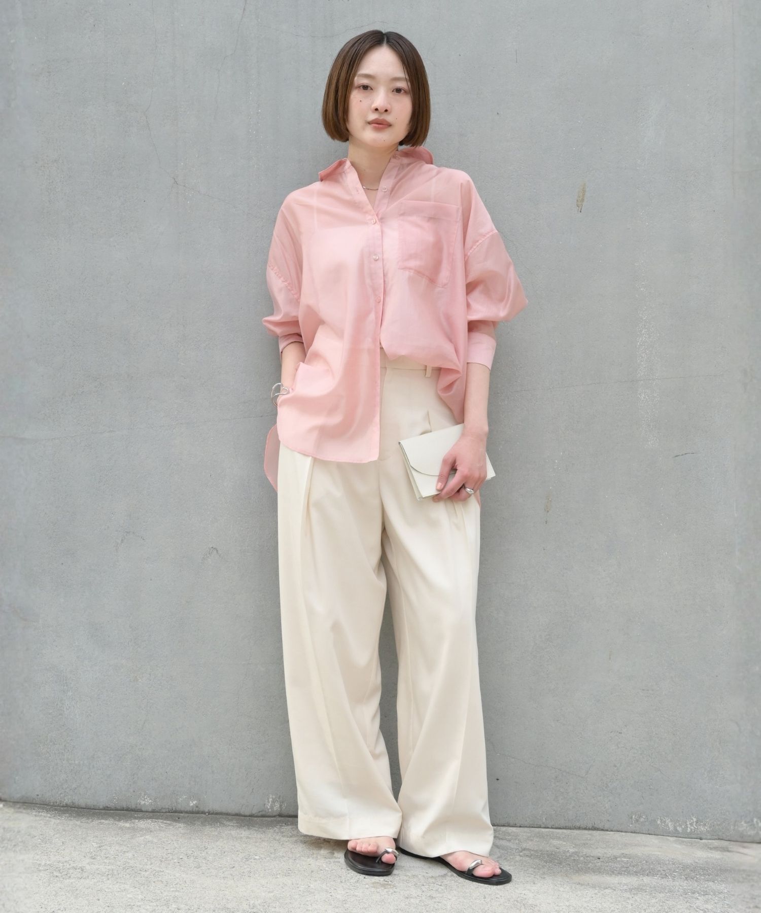 qualite「【大人シアーシャツ】バックスリットシアーシャツ」|シャツ・ブラウス|