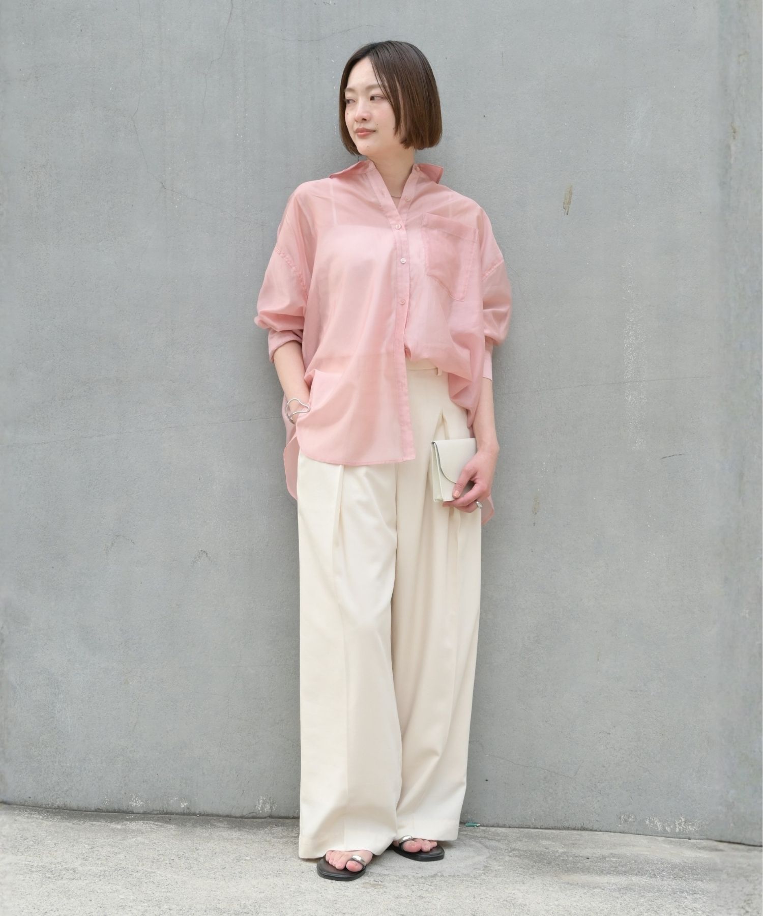 qualite「【大人シアーシャツ】バックスリットシアーシャツ」|シャツ・ブラウス|
