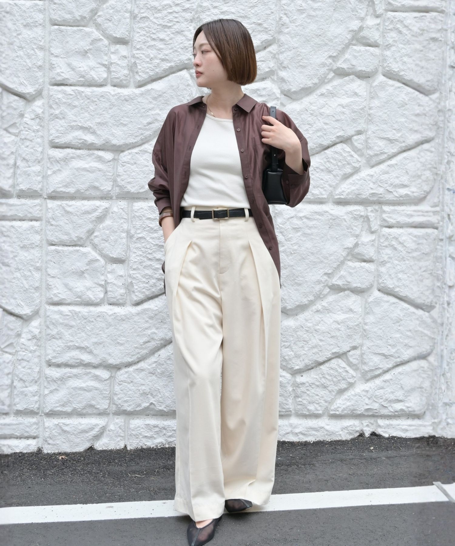 qualite「【大人シアーシャツ】バックスリットシアーシャツ」|シャツ・ブラウス|