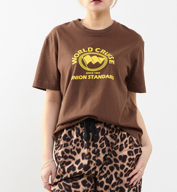 SOFFITTO「ヴィンテージライクプリントTシャツ」|Tシャツ・カットソー|ブラウン