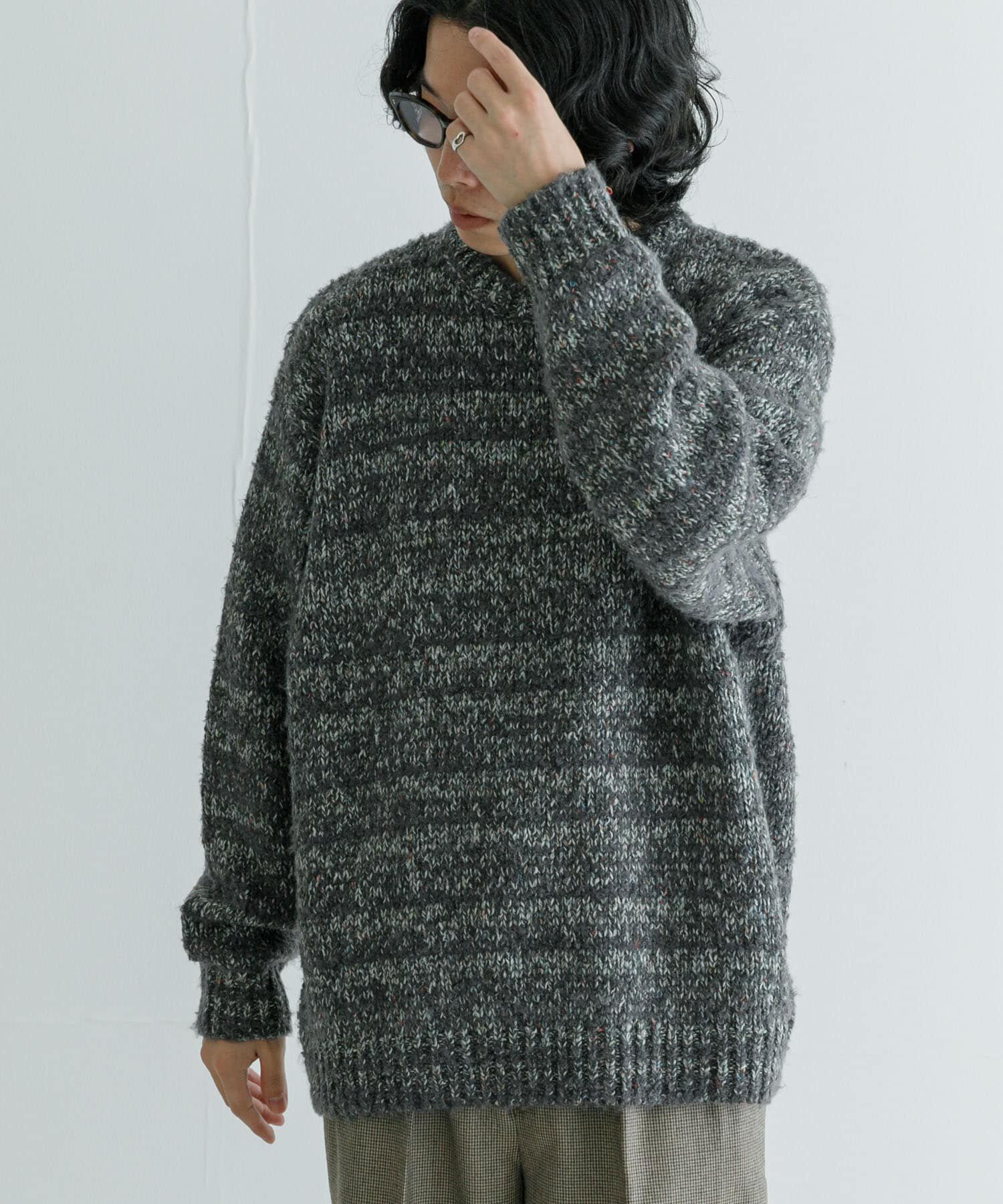 URBAN RESEARCH「URBAN RESEARCH iD　ブークレメランジニット」|ニット・セーター|