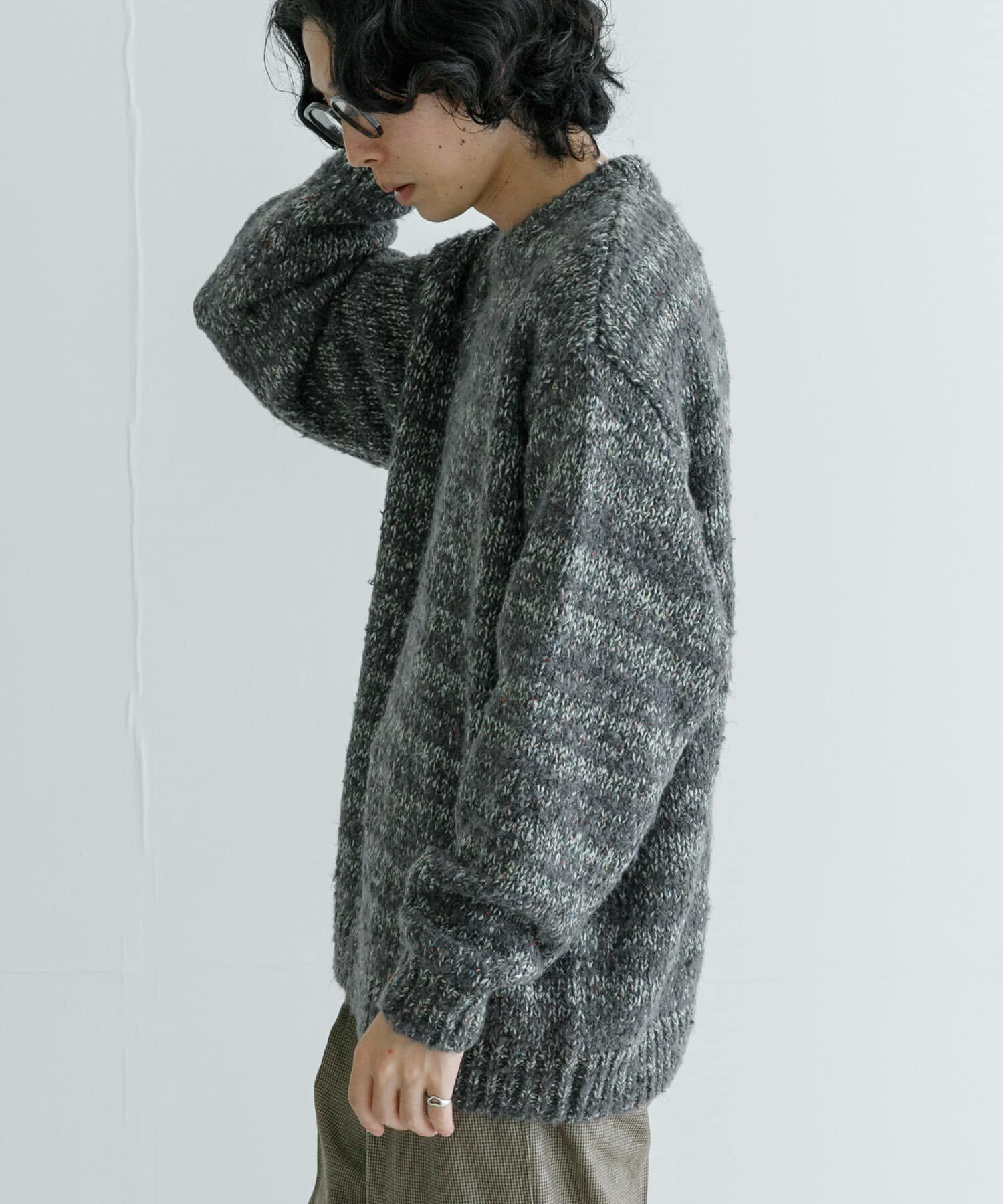 URBAN RESEARCH「URBAN RESEARCH iD　ブークレメランジニット」|ニット・セーター|