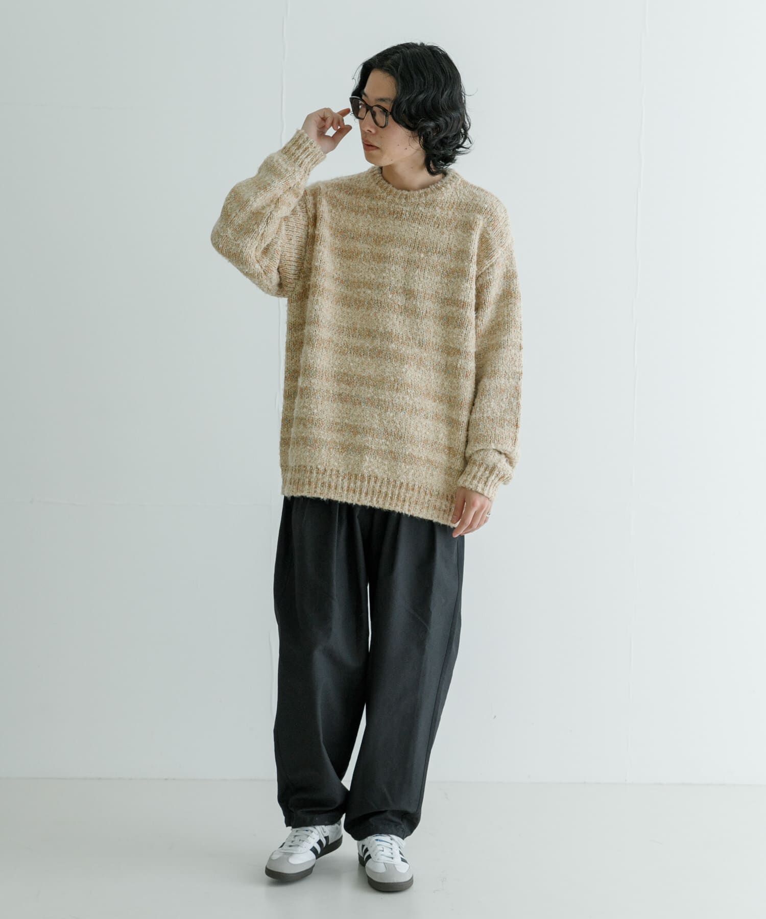 URBAN RESEARCH「URBAN RESEARCH iD　ブークレメランジニット」|ニット・セーター|