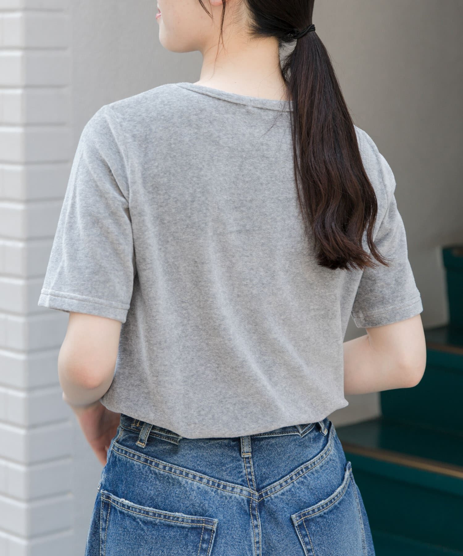 URBAN RESEARCH DOORS「FORK&SPOON　ベロアショートスリーブTシャツ」|Tシャツ・カットソー|