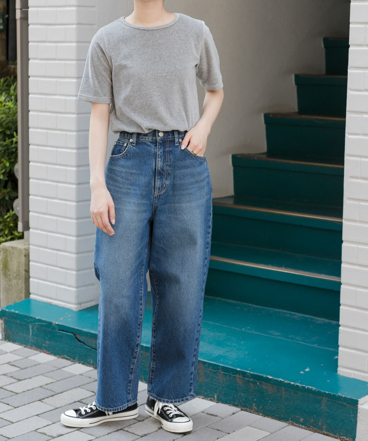 URBAN RESEARCH DOORS「FORK&SPOON　ベロアショートスリーブTシャツ」|Tシャツ・カットソー|