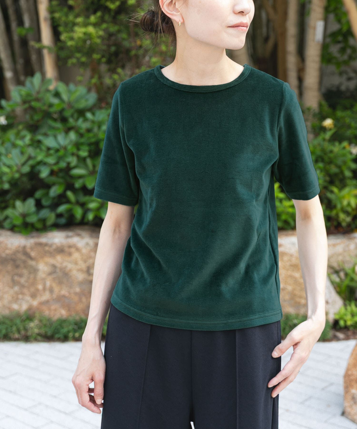 URBAN RESEARCH DOORS「FORK&SPOON　ベロアショートスリーブTシャツ」|Tシャツ・カットソー|