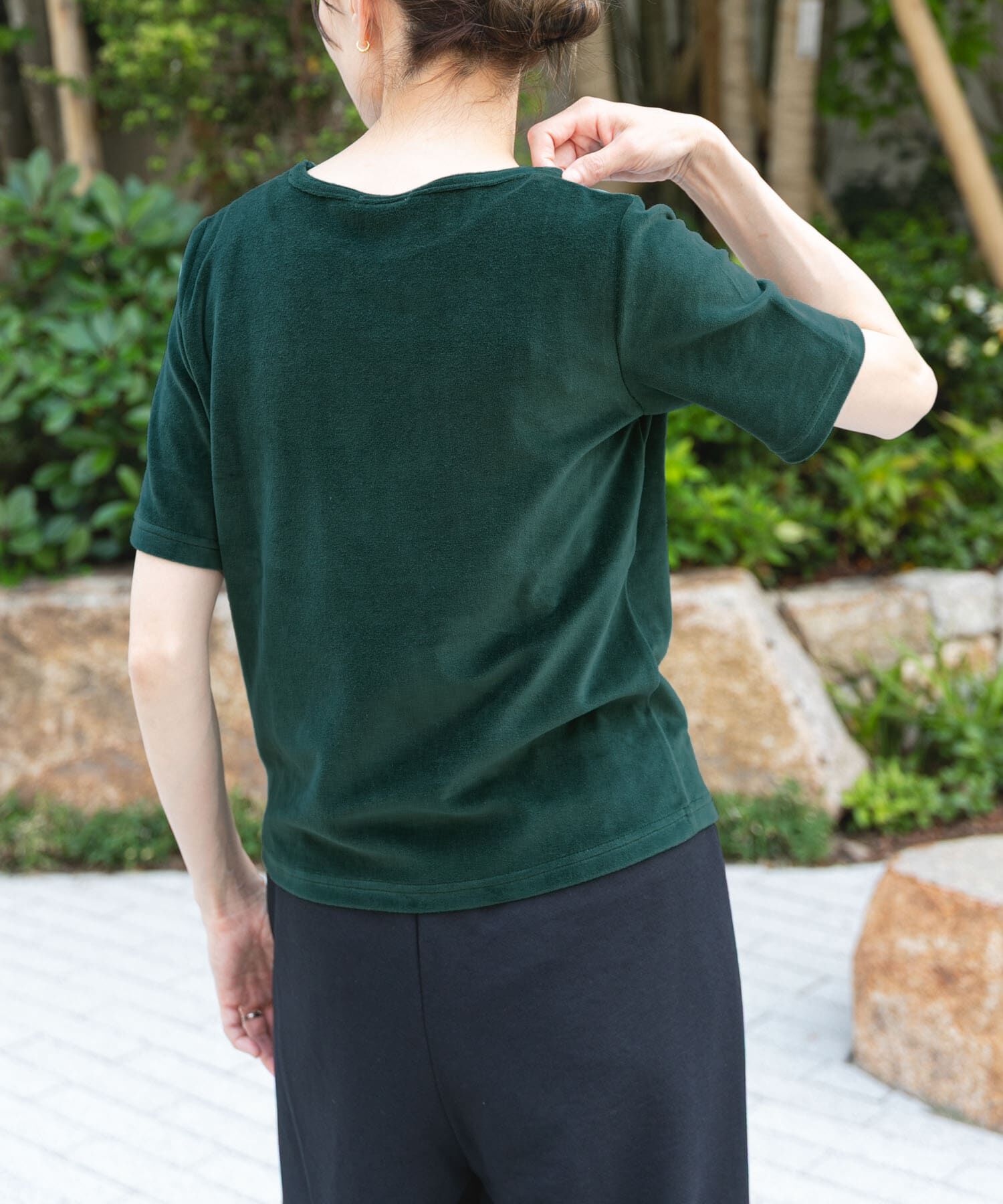 URBAN RESEARCH DOORS「FORK&SPOON　ベロアショートスリーブTシャツ」|Tシャツ・カットソー|