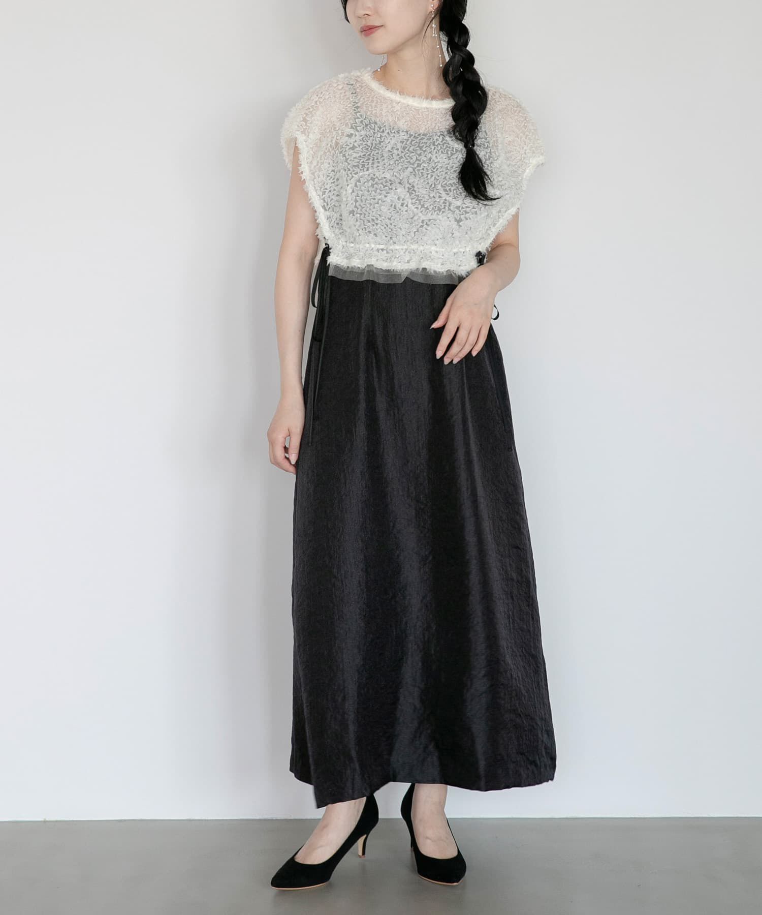 URBAN RESEARCH ROSSO「kaene　チュールボレロハイウエストドレス」|ワンピース|