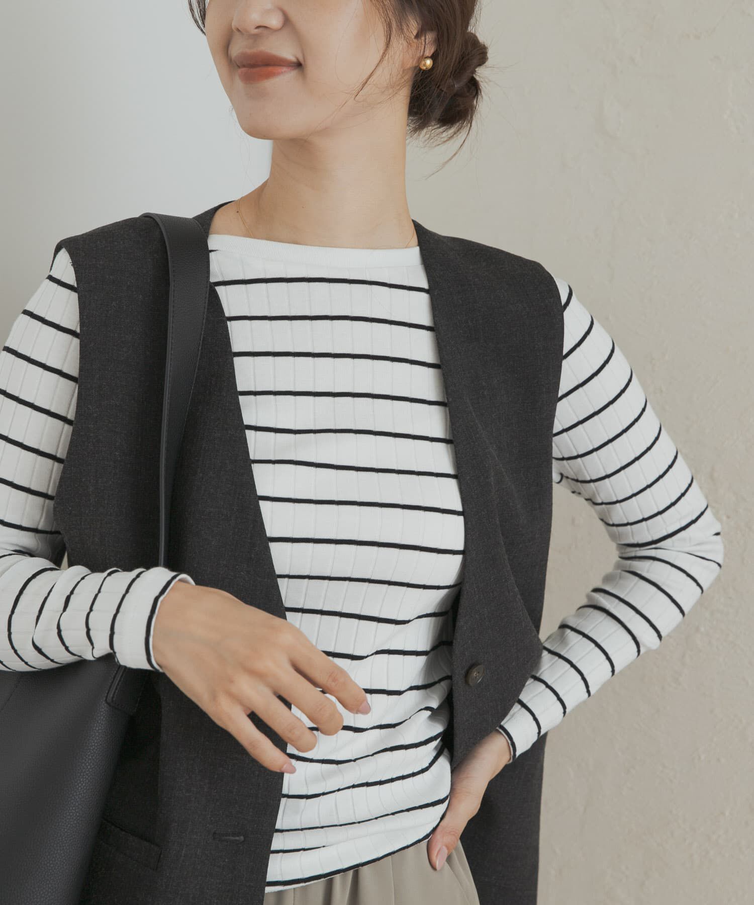 URBAN RESEARCH DOORS「針抜き長袖カットソー」|Tシャツ・カットソー|ホワイト系その他
