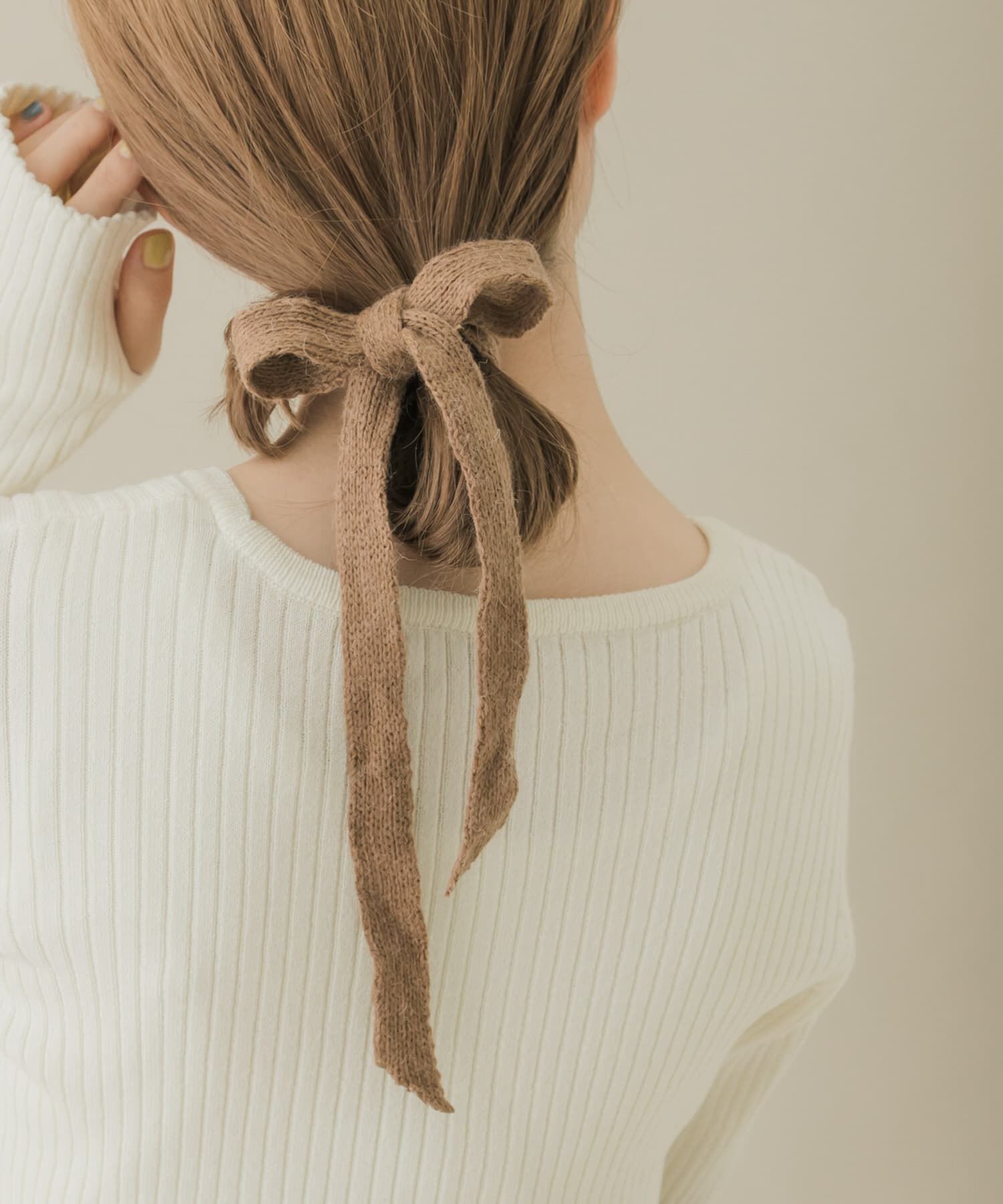 SMELLY「ニットリボンヘアカフセット」|ヘアゴム・シュシュ|