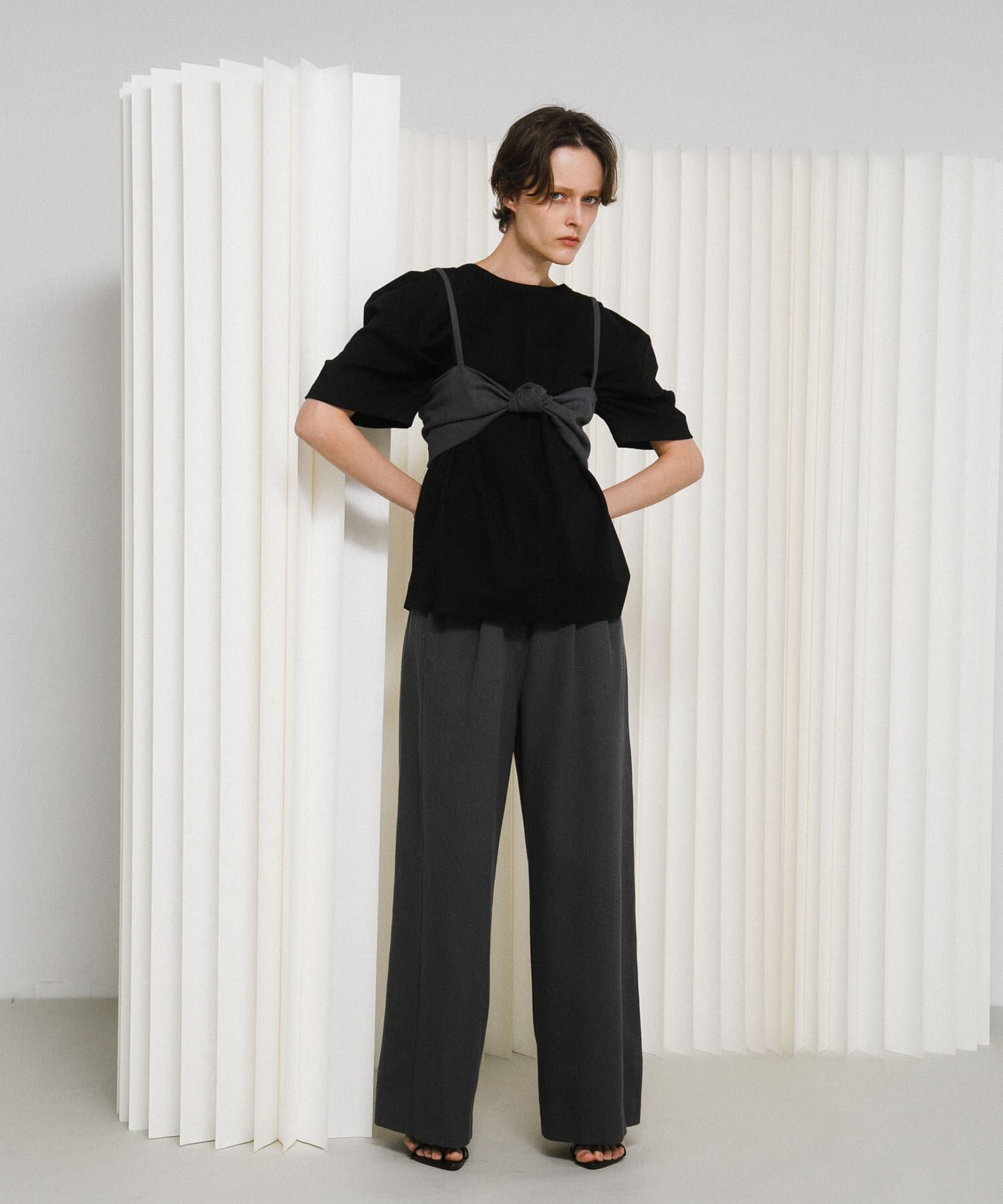 LAATO「puff shoulder big tee」|Tシャツ・カットソー|ブラック