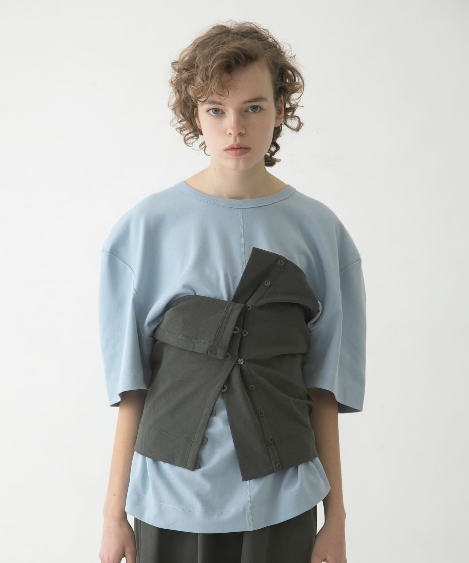 LAATO「puff shoulder big tee」|Tシャツ・カットソー|ライトブルー