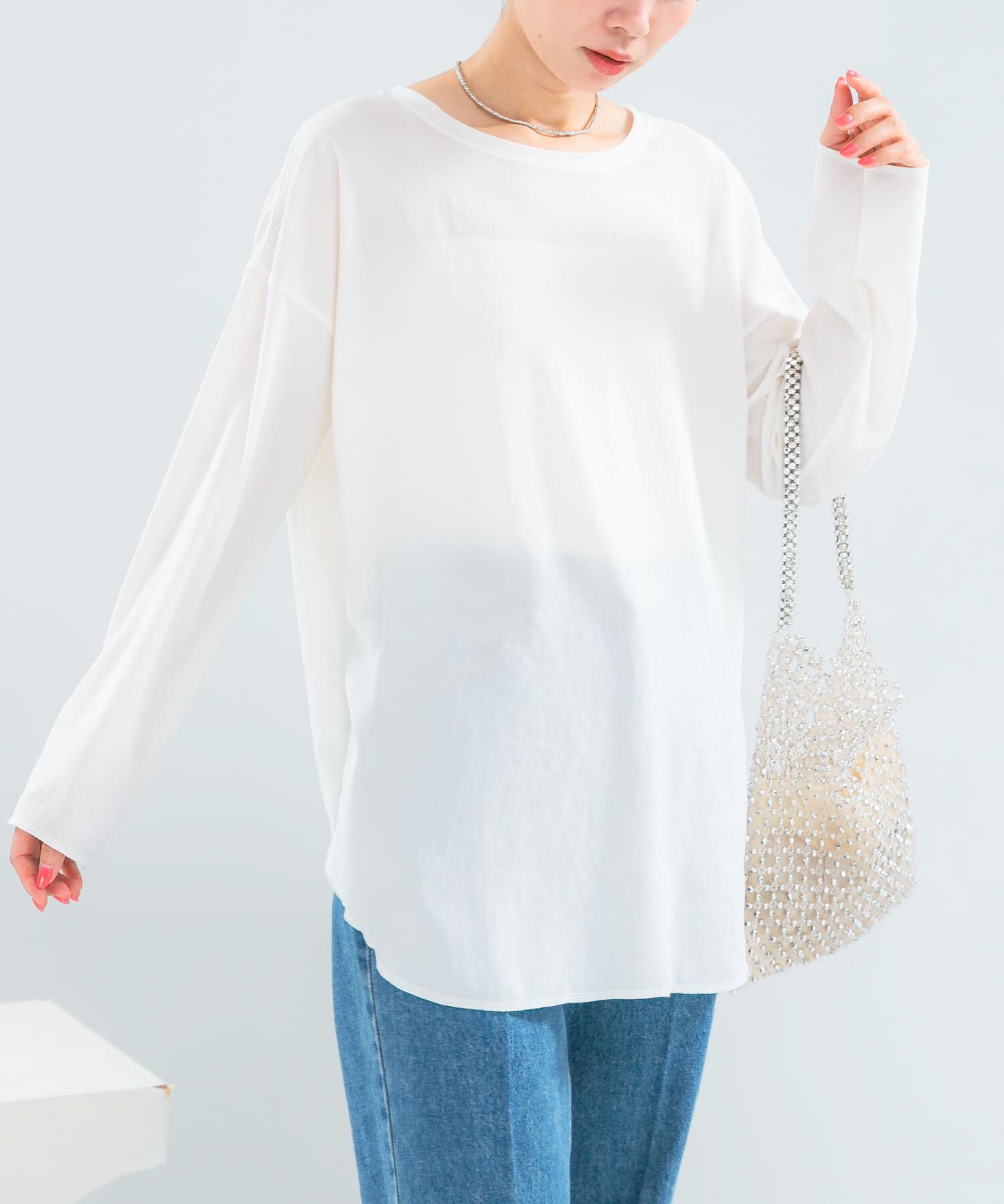 URBAN RESEARCH ROSSO「ストレッチジョーゼットプルオーバー」|Tシャツ・カットソー|
