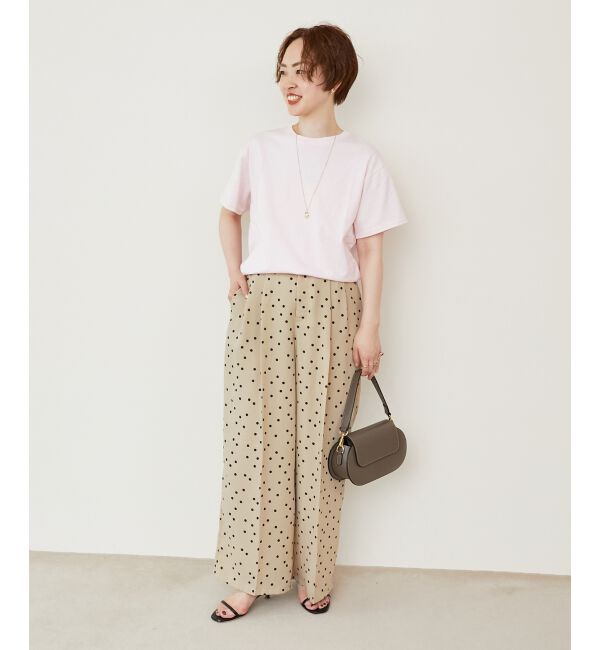  「リネンライクスラブドットタックパンツ」|その他|