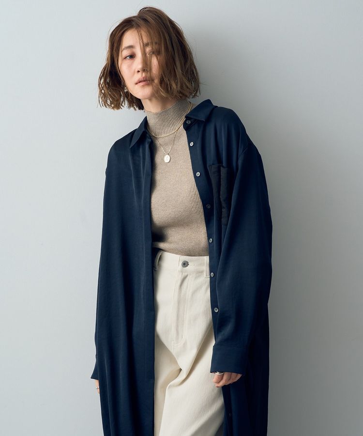 Editt by YECCA VECCA「ヴィンテージサテンシャツワンピース」|ワンピース|