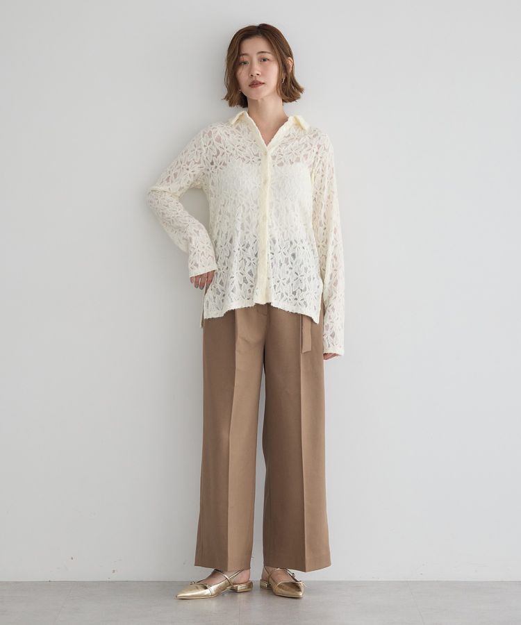 YECCA VECCA「金釦アクセントベルトワイドパンツ」|その他|