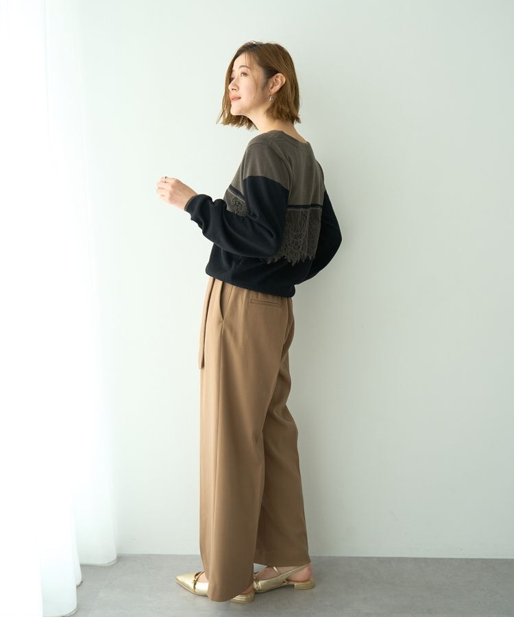 YECCA VECCA「金釦アクセントベルトワイドパンツ」|その他|