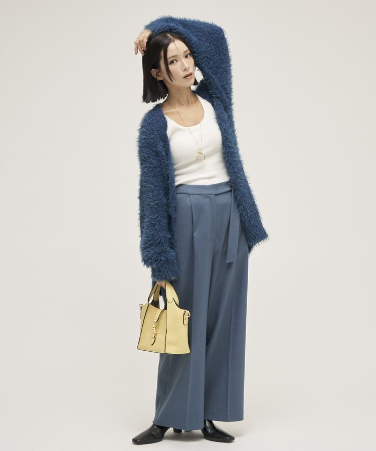 YECCA VECCA「金釦アクセントベルトワイドパンツ」|その他|Blue