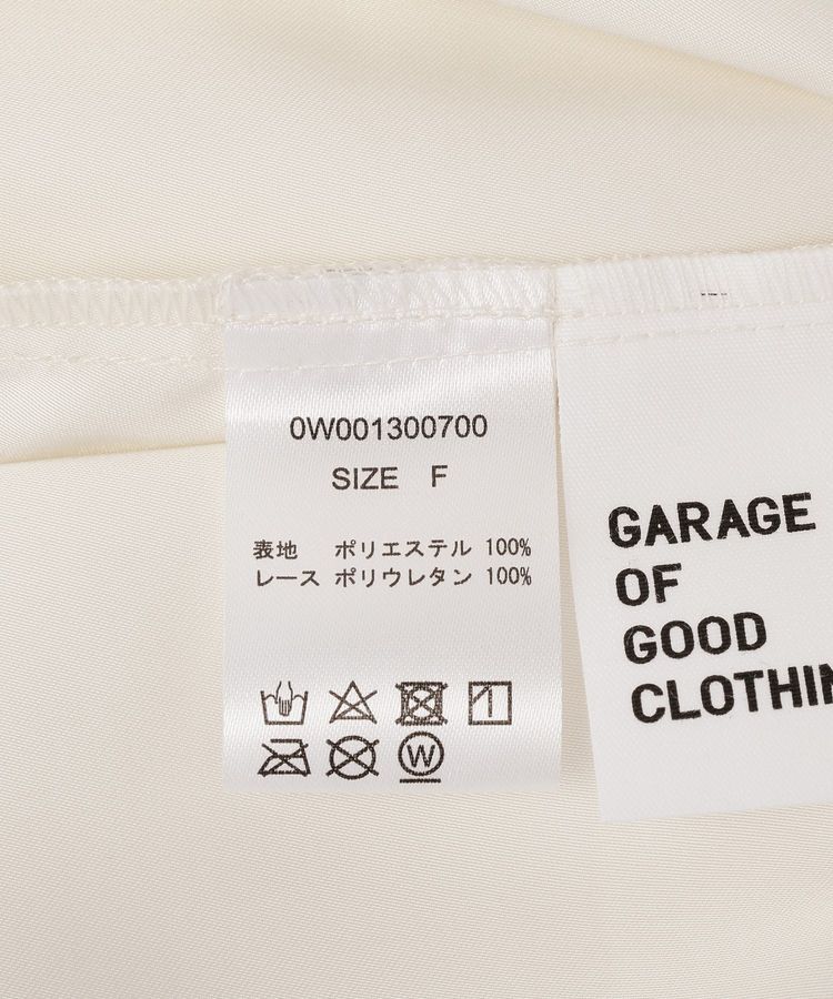 GARAGE OF GOOD CLOTHING「マットサテン裾レース付ショート丈スカート」|フレア|
