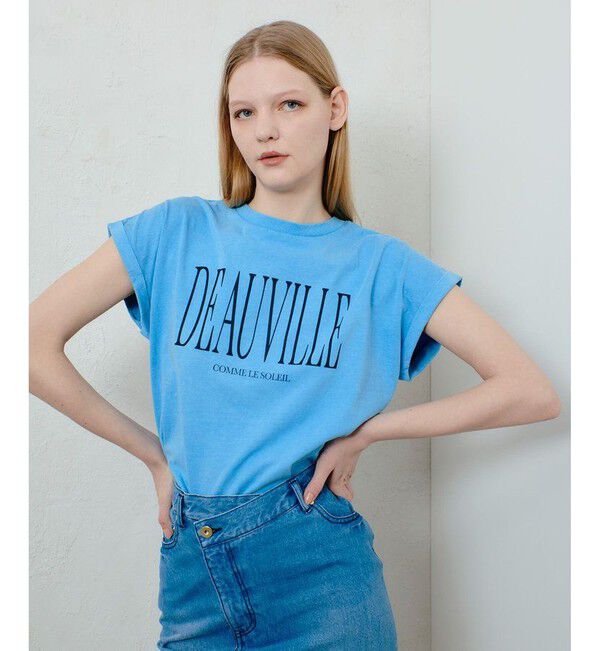 allureville「ピグメントダイターンバックスリーブ T」|Tシャツ・カットソー|ブルー