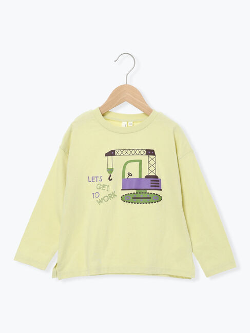 Samansa Mos2 Lagom「はたらく車プリントロンT」|Tシャツ・カットソー|イエロー