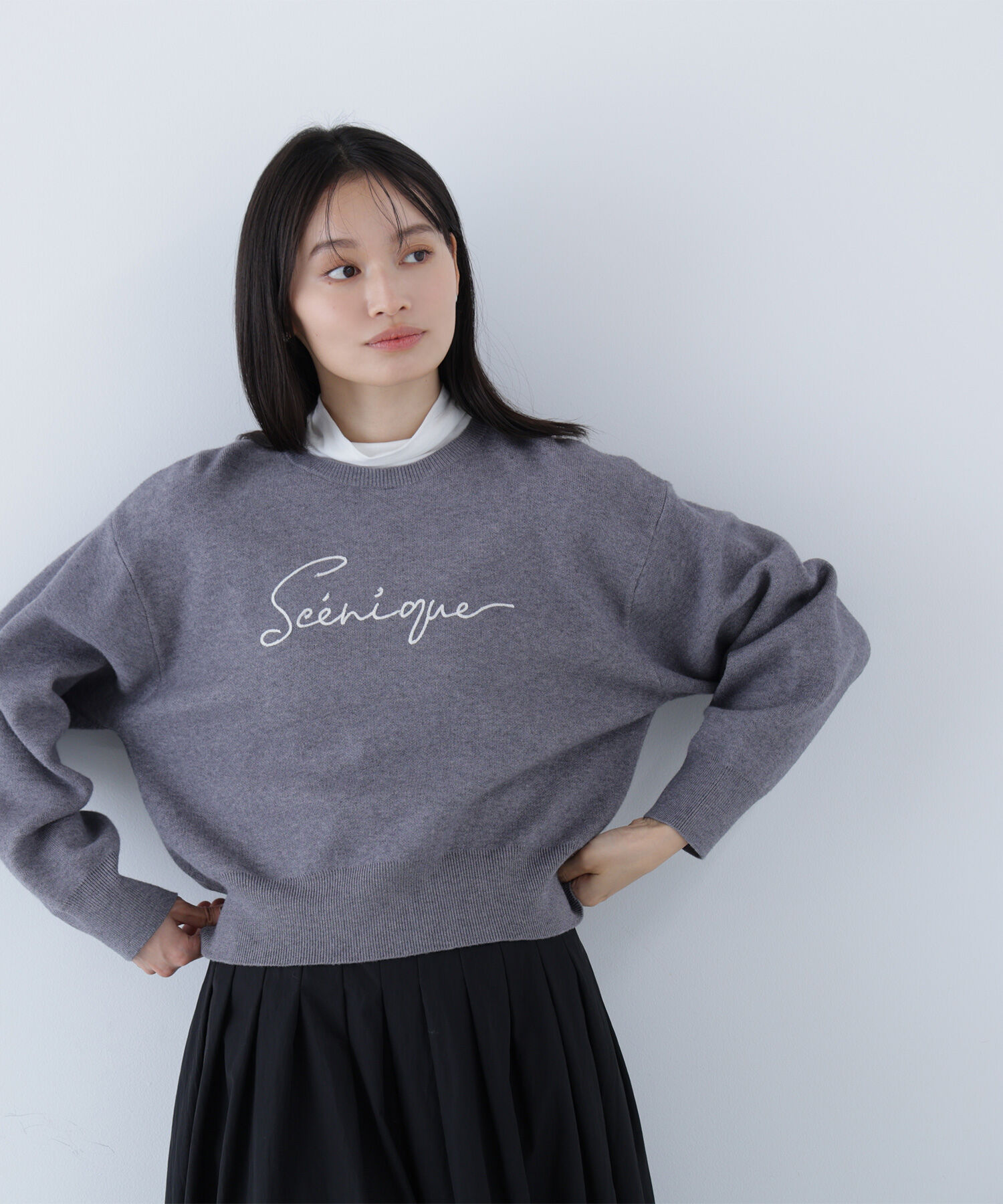  「ロゴ刺繍ニット」|ニット・セーター|