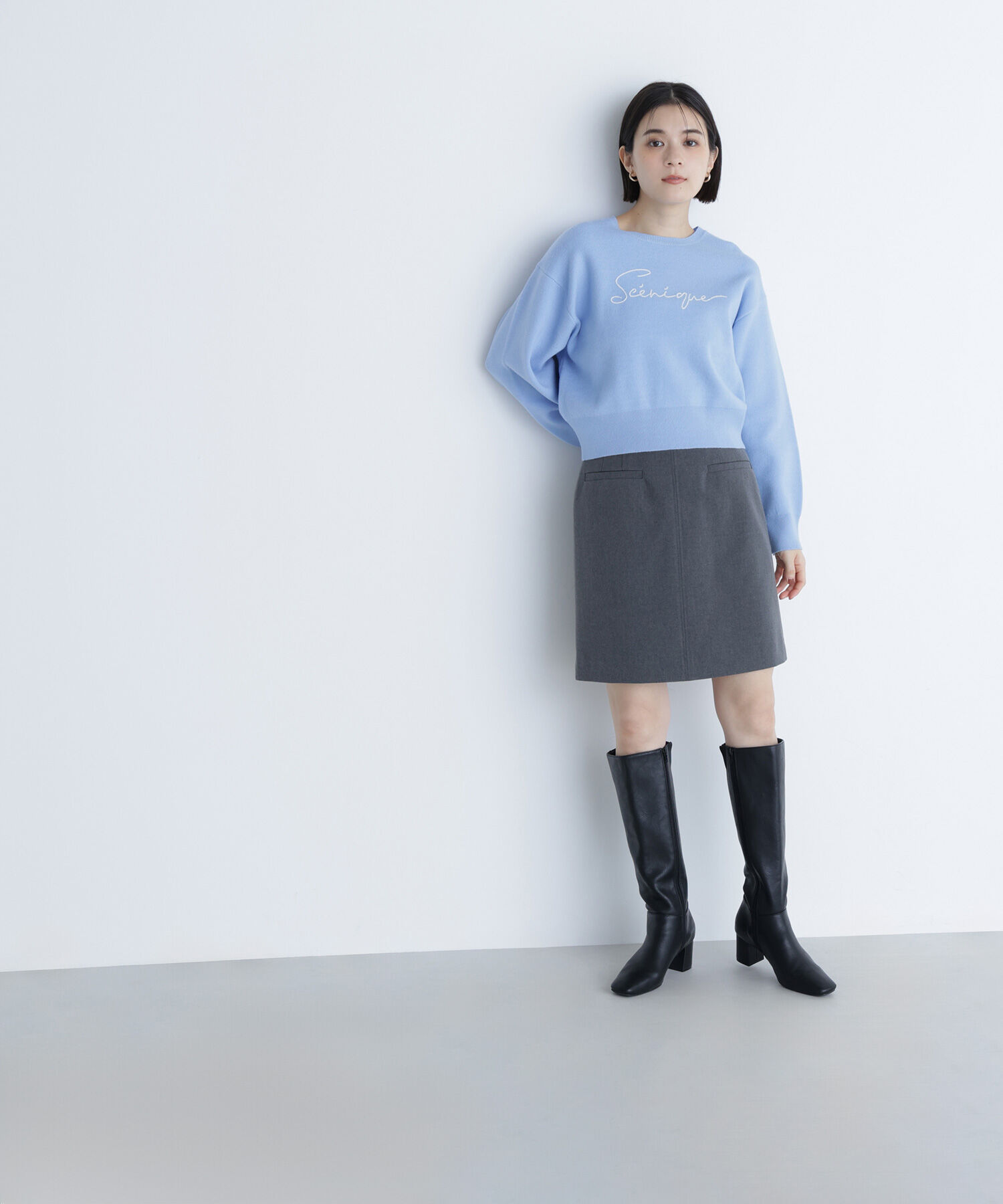  「ロゴ刺繍ニット」|ニット・セーター|