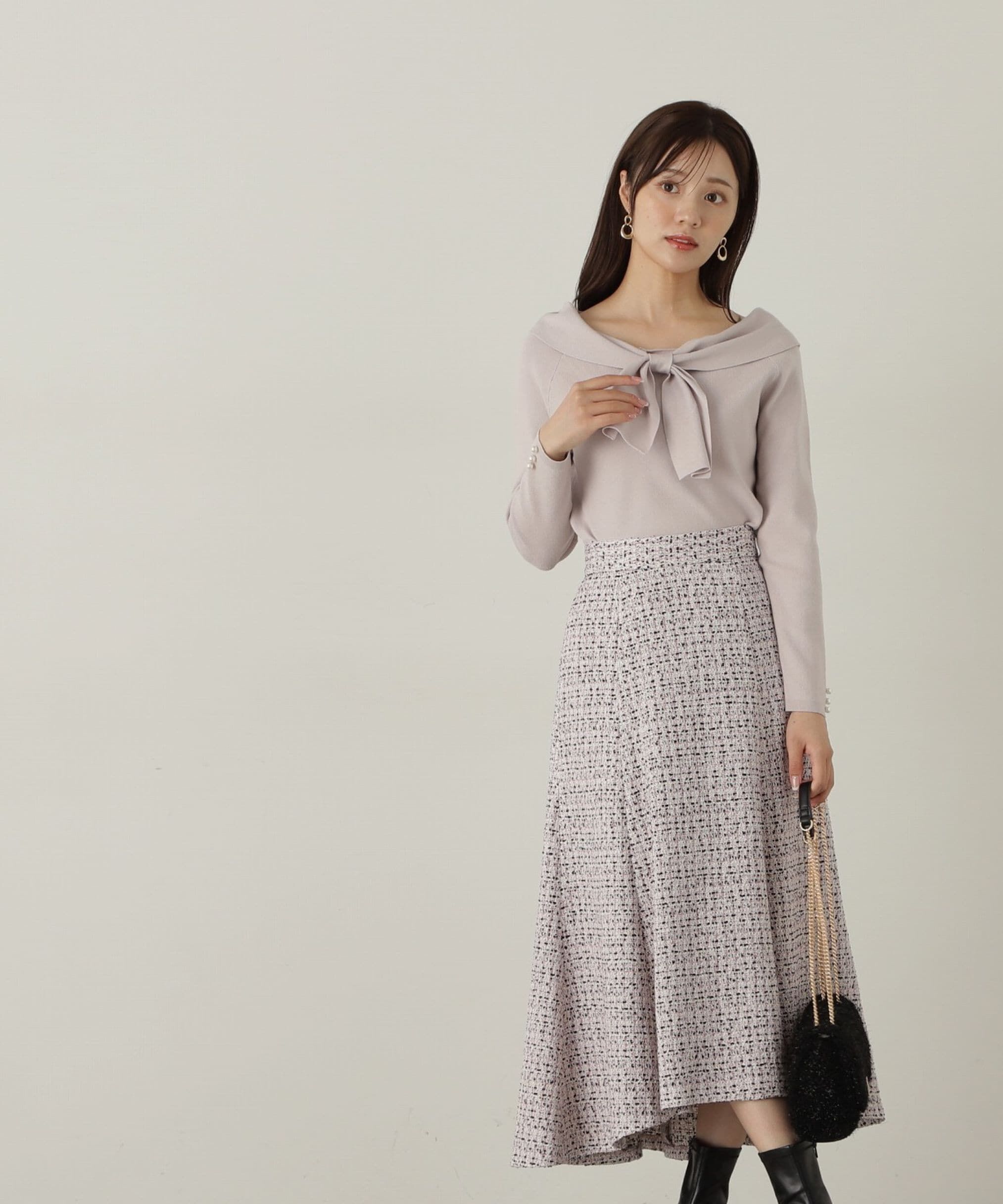 PROPORTION BODY DRESSING「ミックスツイードフレアスカート　24AW」|スカート|