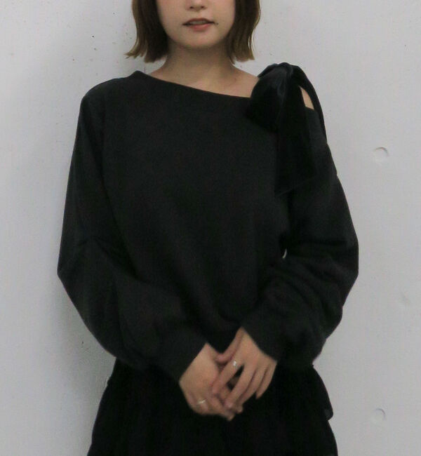 archives「ベロアリボンタックオフショルスウェット」|Tシャツ・カットソー|