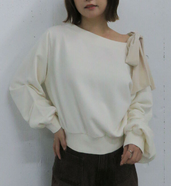 archives「ベロアリボンタックオフショルスウェット」|Tシャツ・カットソー|