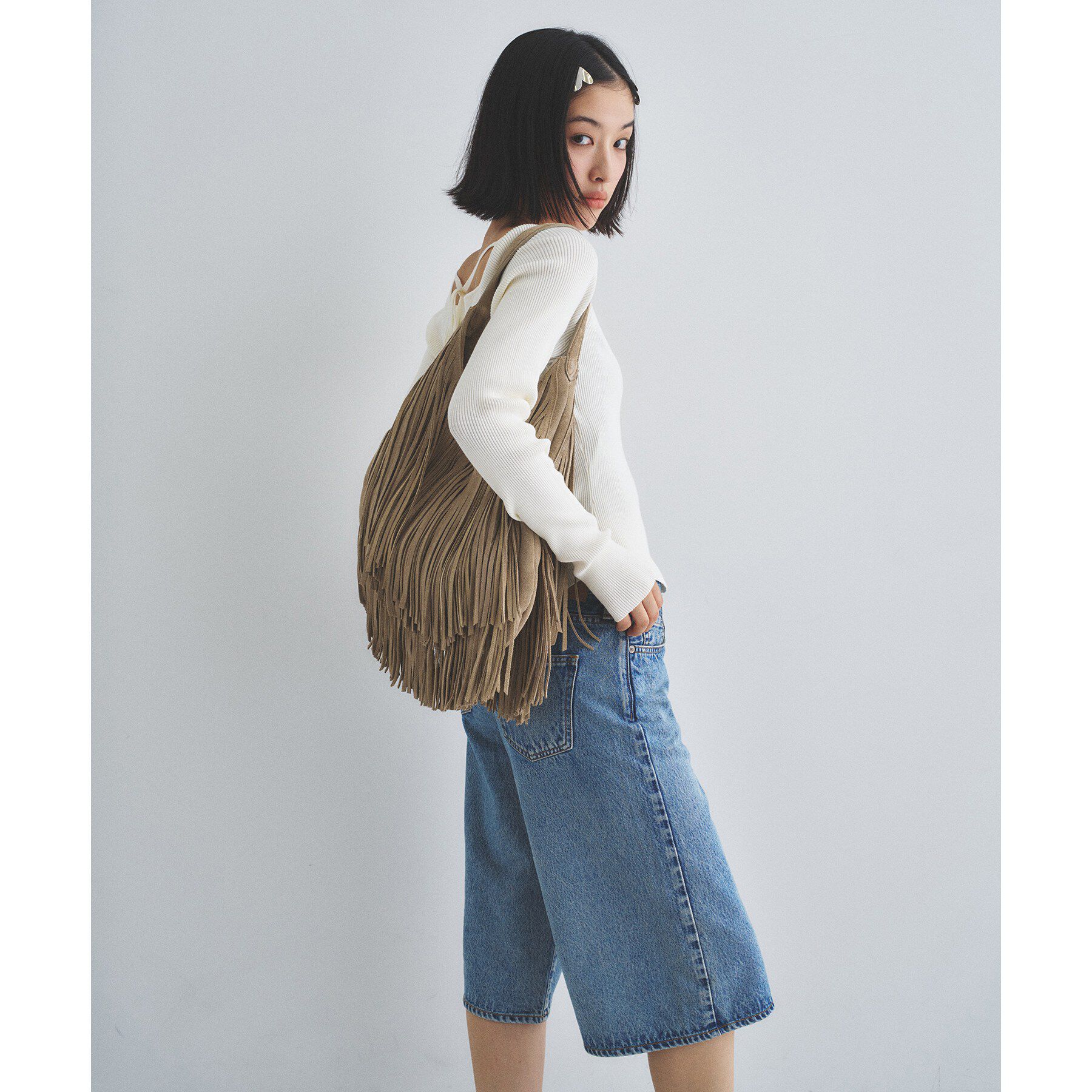 CODE A「MOFIORA｜LUNA LARGE fringe」|トートバッグ|