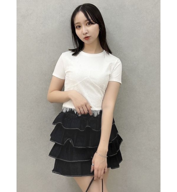 dazzlin「レースキャミレイヤードTシャツ」|Tシャツ・カットソー|