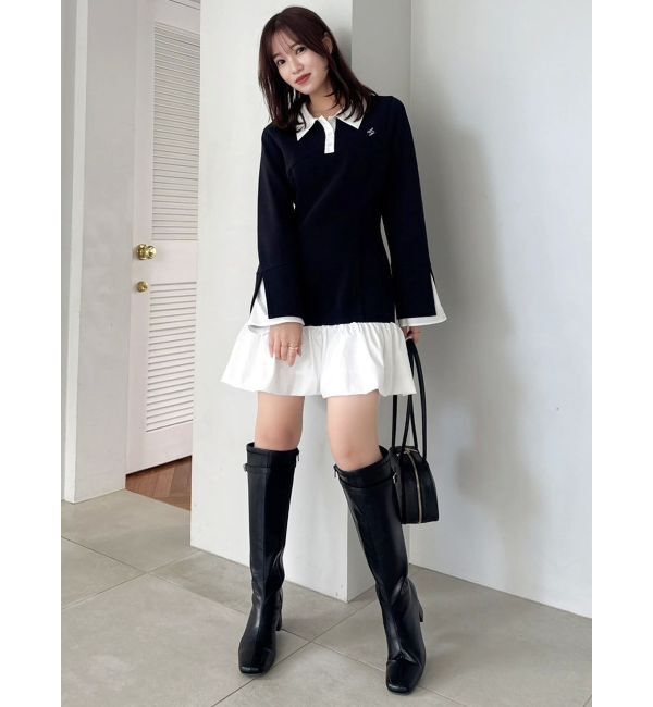 dazzlin「【WEB限定】ポロバルーンスソミニワンピース」|ワンピース|ネイビー