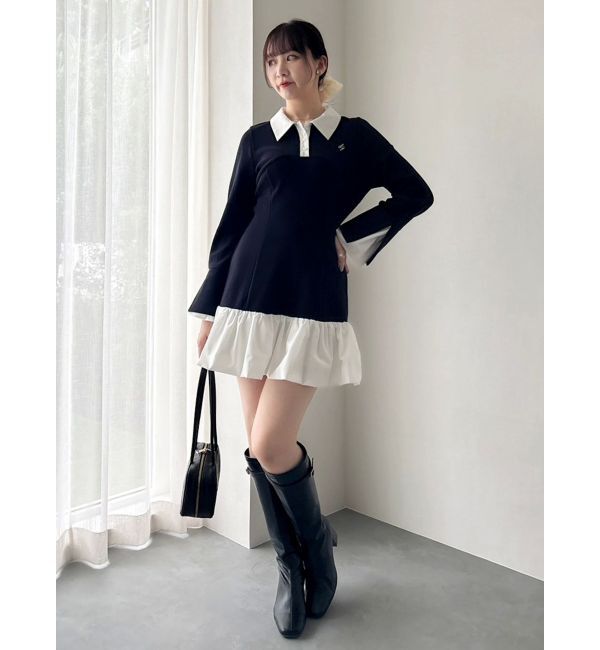 dazzlin「【WEB限定】ポロバルーンスソミニワンピース」|ワンピース|
