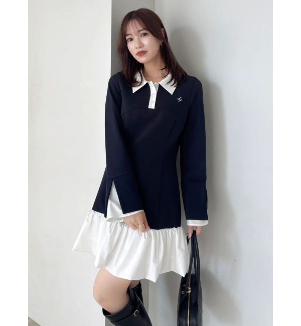 dazzlin「【WEB限定】ポロバルーンスソミニワンピース」|ワンピース|