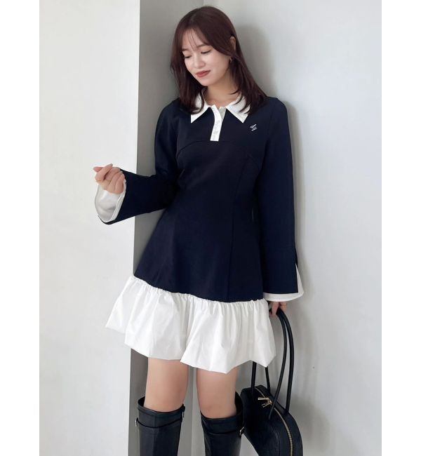dazzlin「【WEB限定】ポロバルーンスソミニワンピース」|ワンピース|