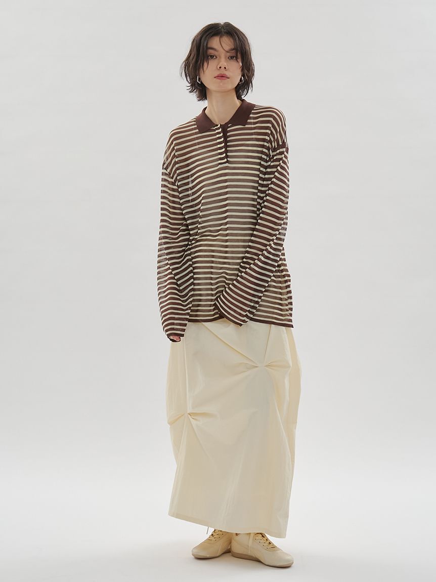 emmi atelier「シアーボーダーポロニット」|ニット・セーター|