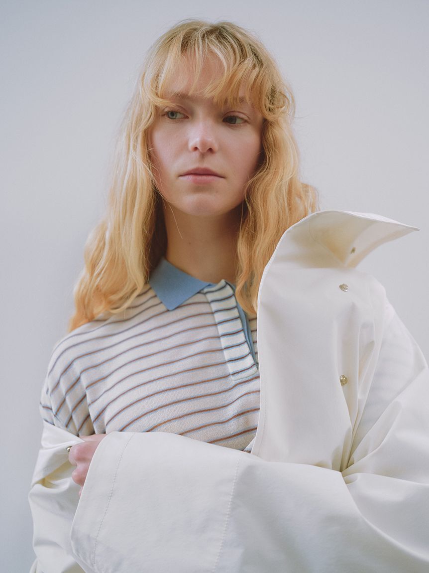 emmi atelier「シアーボーダーポロニット」|ニット・セーター|