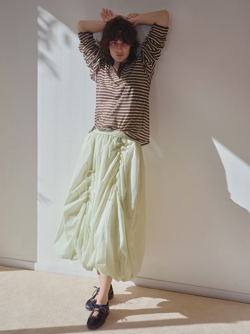 emmi atelier「シアーボーダーポロニット」|ニット・セーター|