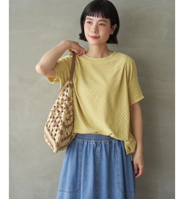 Lbc with Life「【お得だ値】冷感アイレットレースプルオーバー」|Tシャツ・カットソー|