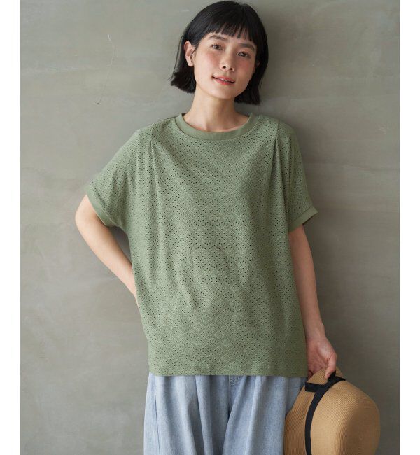 Lbc with Life「【お得だ値】冷感アイレットレースプルオーバー」|Tシャツ・カットソー|