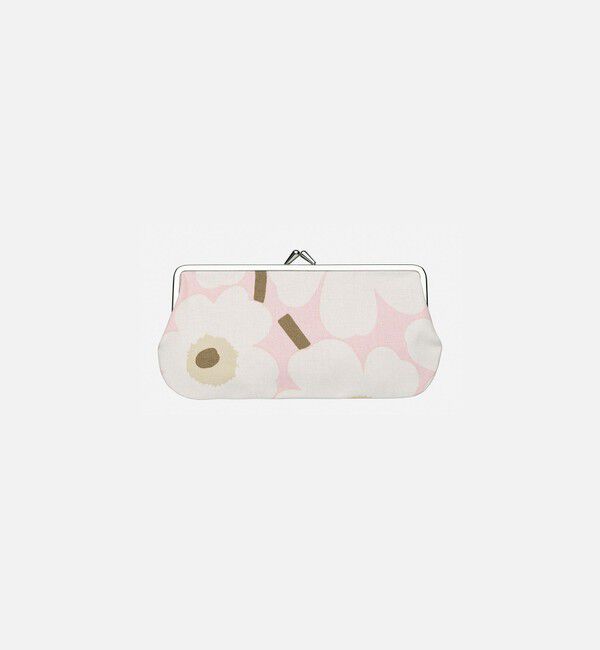 Marimekko「Mini Unikko Silmalasi Kukkaro がま口ポーチ」|ポーチ|ﾋﾟﾝｸ&times;ｵﾌﾎﾜｲﾄ&times;ｻﾝﾄﾞ