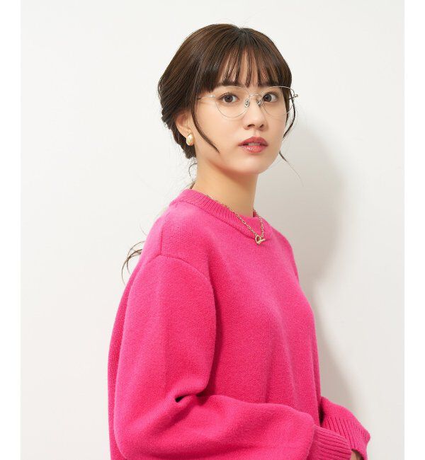  「Zoff｜emiri フォックス型 メガネ |辺見えみり チタン 軽量 メタルフレーム レンズ交換券付」|メガネ|