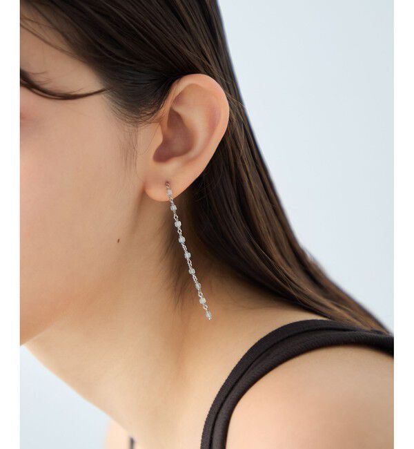 ete「ナチュラルストーン ロング ピアス」|ピアス|