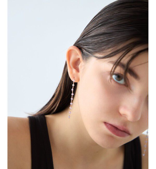 ete「ナチュラルストーン ロング ピアス」|ピアス|